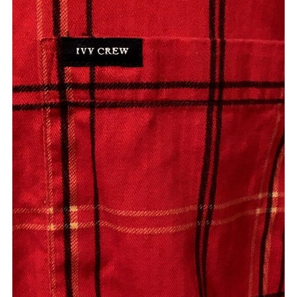 Ivy Crew Classics Men Button Down Shirt Size XL Red Plaid Long Sleeve Red - Picture 5 of 12